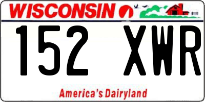 WI license plate 152XWR
