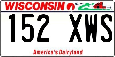 WI license plate 152XWS