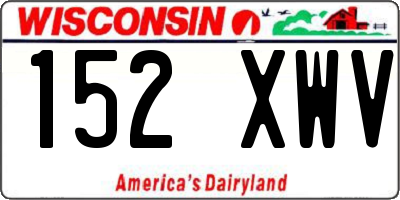 WI license plate 152XWV