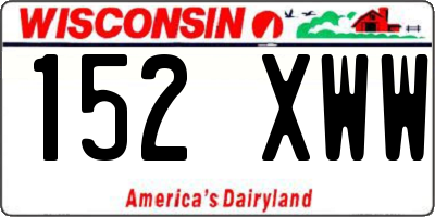 WI license plate 152XWW