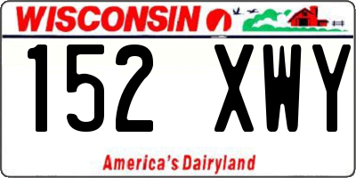 WI license plate 152XWY