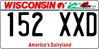 WI license plate 152XXD