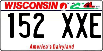 WI license plate 152XXE