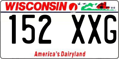 WI license plate 152XXG