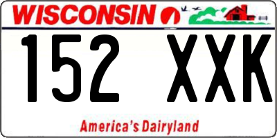WI license plate 152XXK