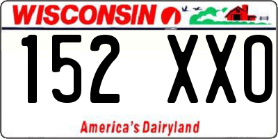 WI license plate 152XXO