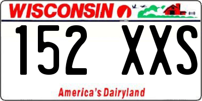 WI license plate 152XXS