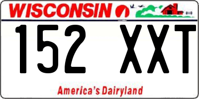 WI license plate 152XXT