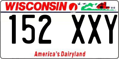 WI license plate 152XXY