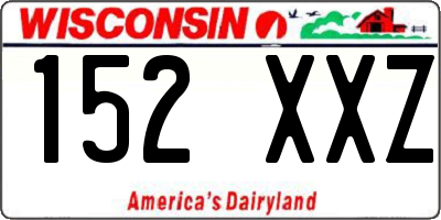 WI license plate 152XXZ