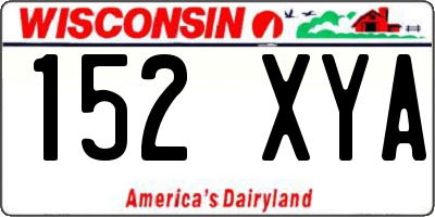 WI license plate 152XYA