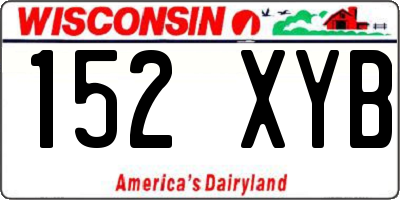 WI license plate 152XYB