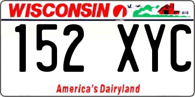 WI license plate 152XYC