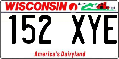 WI license plate 152XYE