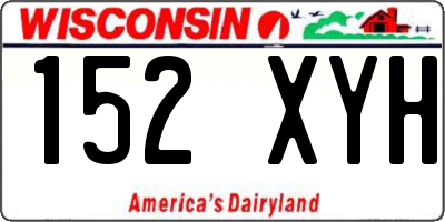 WI license plate 152XYH