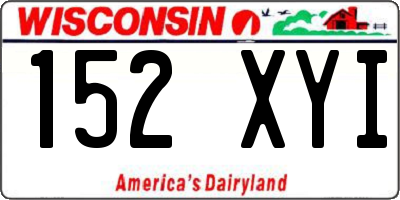 WI license plate 152XYI