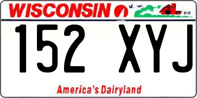 WI license plate 152XYJ
