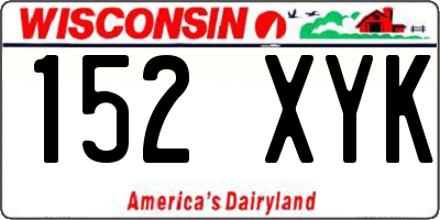 WI license plate 152XYK