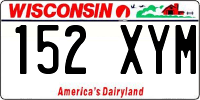WI license plate 152XYM