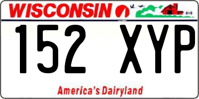 WI license plate 152XYP