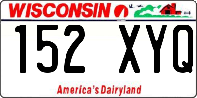 WI license plate 152XYQ