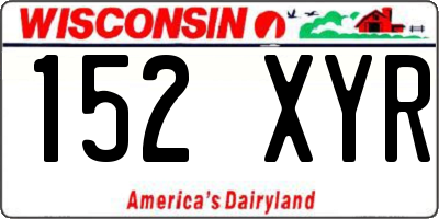 WI license plate 152XYR