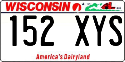 WI license plate 152XYS