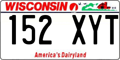 WI license plate 152XYT