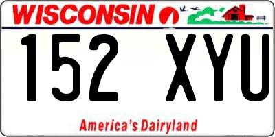 WI license plate 152XYU