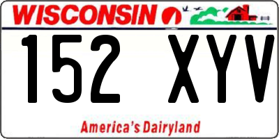 WI license plate 152XYV