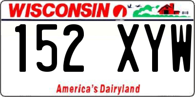 WI license plate 152XYW
