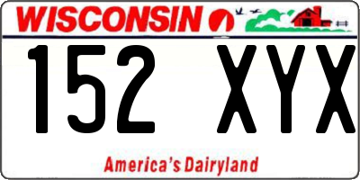 WI license plate 152XYX