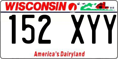 WI license plate 152XYY