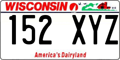 WI license plate 152XYZ