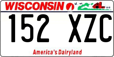 WI license plate 152XZC