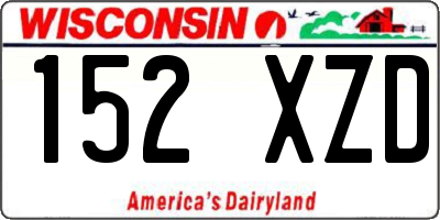 WI license plate 152XZD