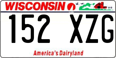 WI license plate 152XZG