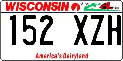 WI license plate 152XZH
