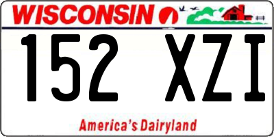 WI license plate 152XZI