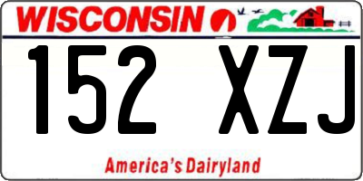 WI license plate 152XZJ