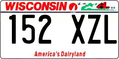 WI license plate 152XZL