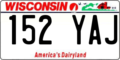 WI license plate 152YAJ