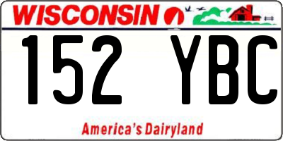 WI license plate 152YBC