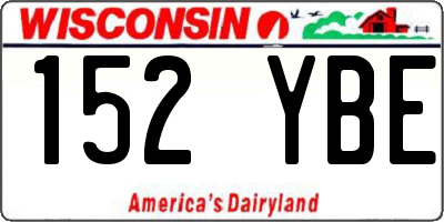 WI license plate 152YBE