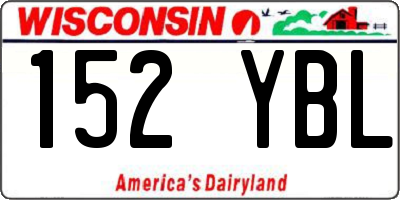 WI license plate 152YBL