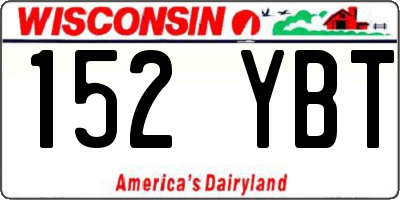 WI license plate 152YBT