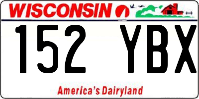 WI license plate 152YBX