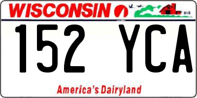 WI license plate 152YCA