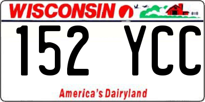 WI license plate 152YCC