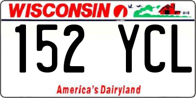 WI license plate 152YCL